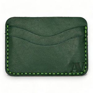 Handmade Card Holder Genuine Leather Slim Pocket Wallet ID Money For Women Men